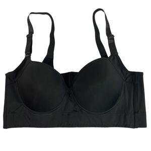 Size 40DD Underwire Black Bra Full Coverage Support Padded Back Smoother